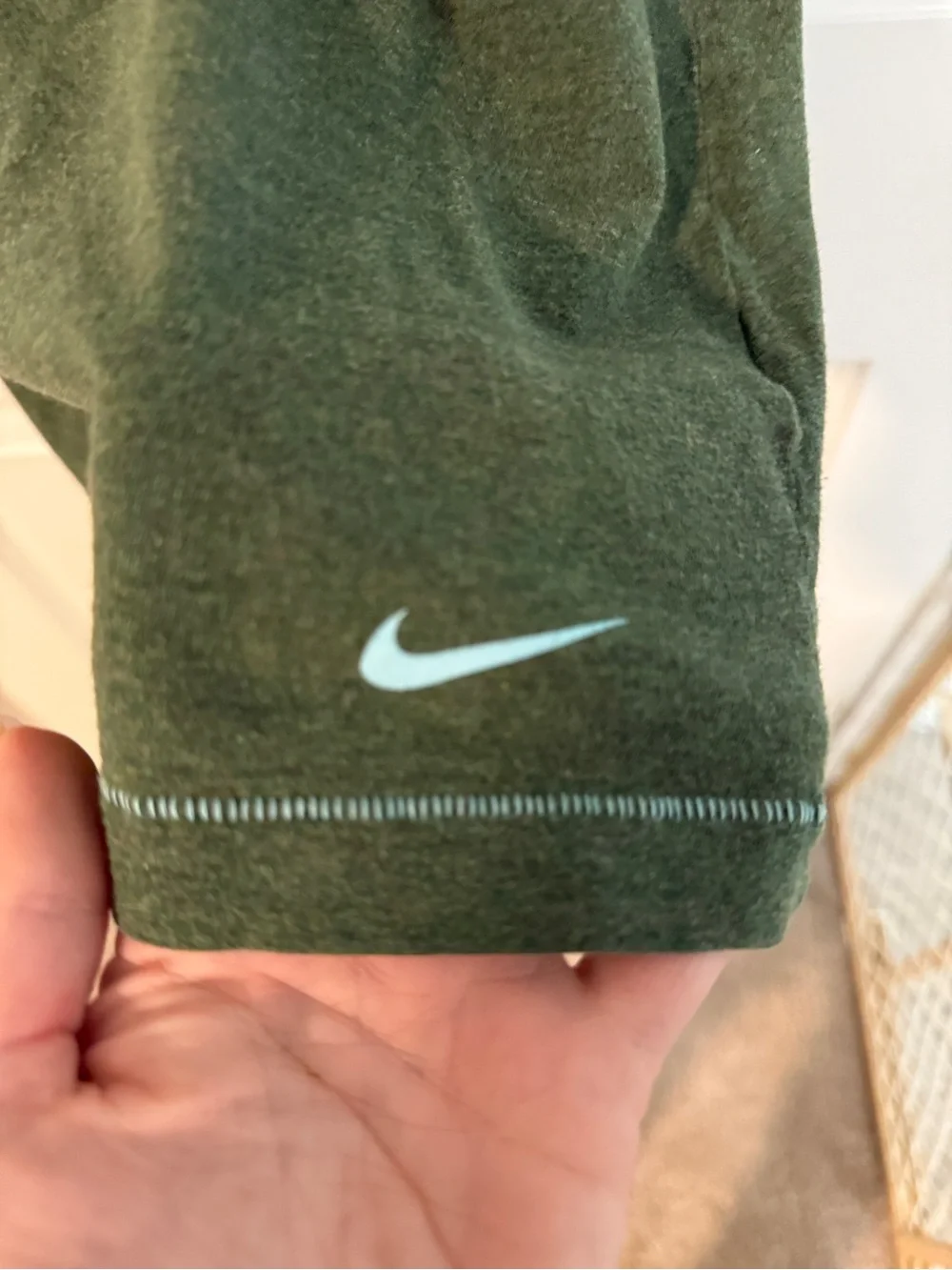 Nike Women’s Olive Green Racerback Tank with Light Blue 'Legendary' Script